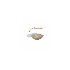 Couvercle pour saladier carré biodégradable 750 ml - par 50
