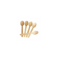 Cuillère à dessert jetable en bois 16,5 cm - par 50