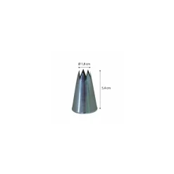 Douille cannelée F8 8 dents inox ø 1,6 cm