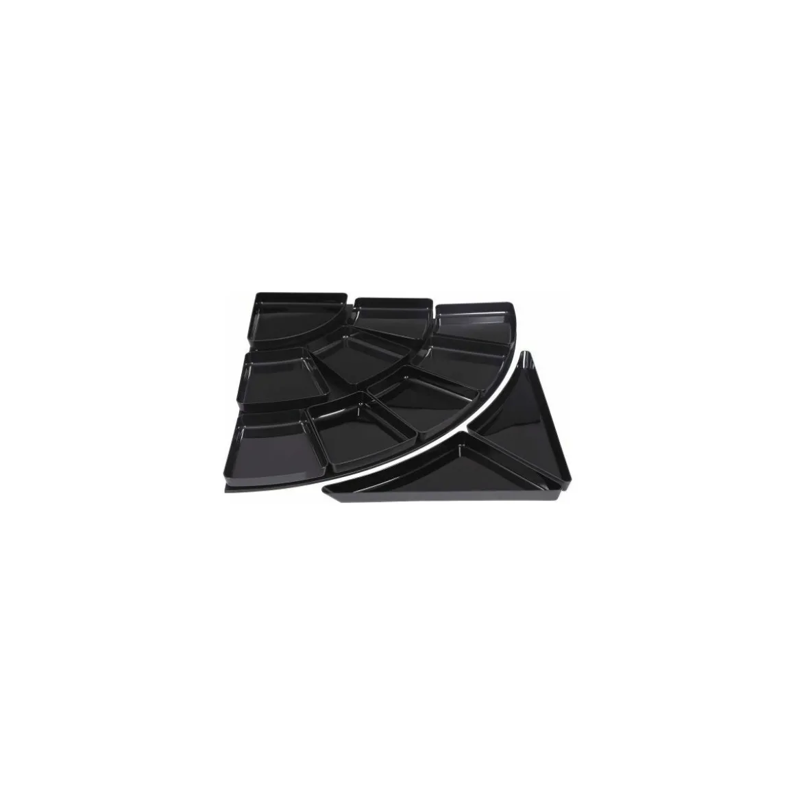 Escalier présentation PE noir 80 x 80 x 6,5 cm
