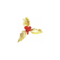Feuilles de houx triple or ø 65 mm - par 100