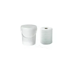 Ficelle de boucher blanche en lin calibre 3,5/2 avec seau plastique à dévidage central - par 1 kg
