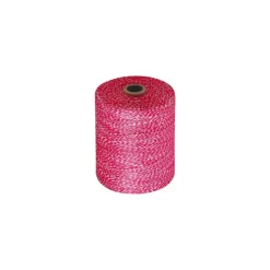 Ficelle lin chinée rouge et blanc polie calibre 3,5/2 - par 1 kg