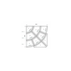 Kit pétale 9 bacs + escalier plexi noir 80 x 80 cm