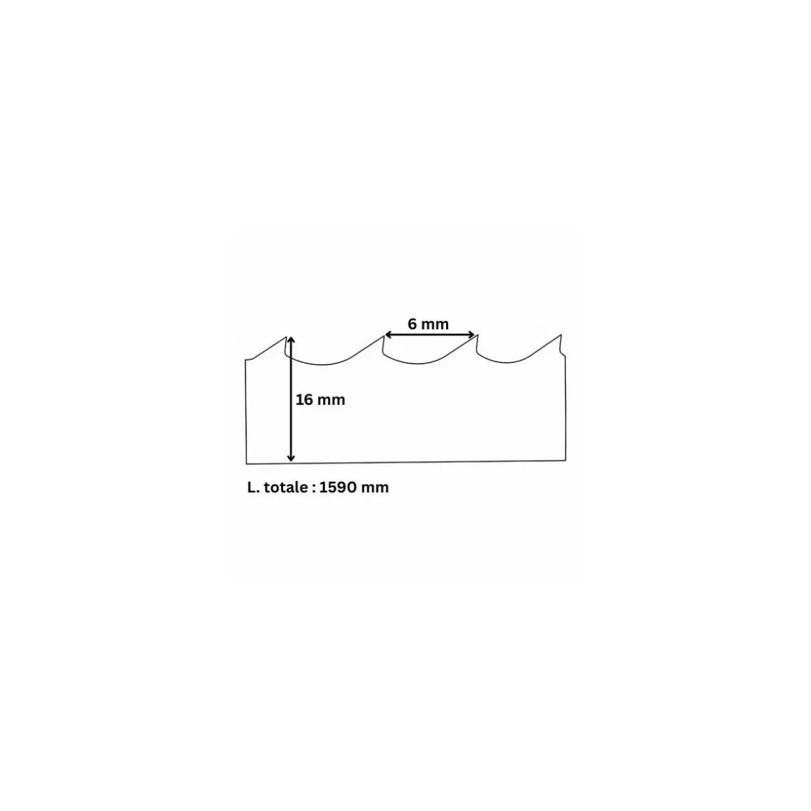 Lame de scie à os 16 x 1590 mm denture 6 mm - par 5