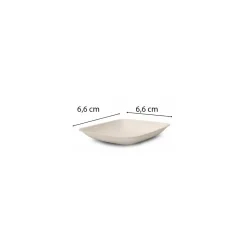Mini assiette carrée bagasse 6,6 x 6,6 cm - par 50