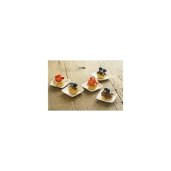 Mini assiette carrée bagasse 6,6 x 6,6 cm - par 50