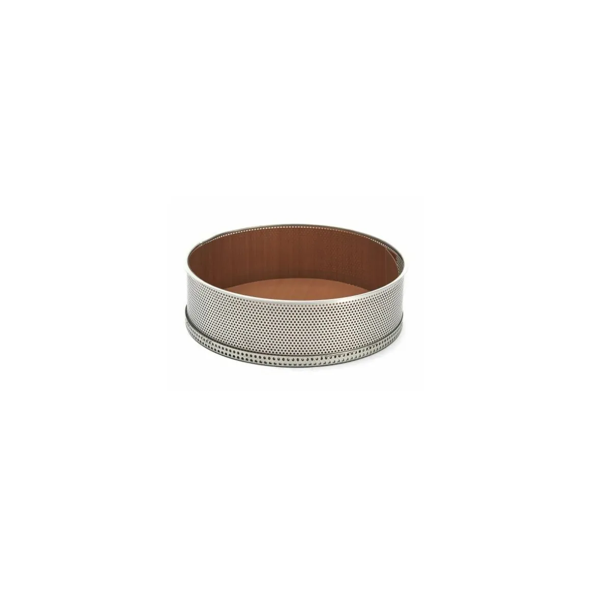 Moule à manqué perforé inox et feuille de cuisson ø 24 cm