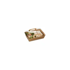 Panier chaud kraft brun ingraissable 850 ml avec couvercle - par 100