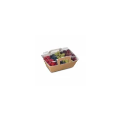 Panier chaud kraft brun ingraissable 1000 ml avec couvercle - par 150