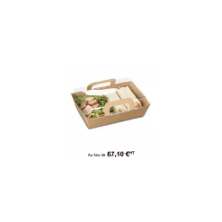 Panier kraft brun 750 ml avec couvercle - par 100
