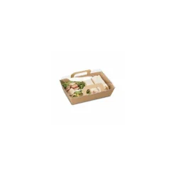 Panier kraft brun 750 ml avec couvercle - par 100