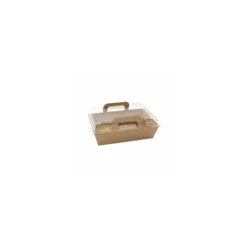Panier kraft brun 750 ml avec couvercle - par 100