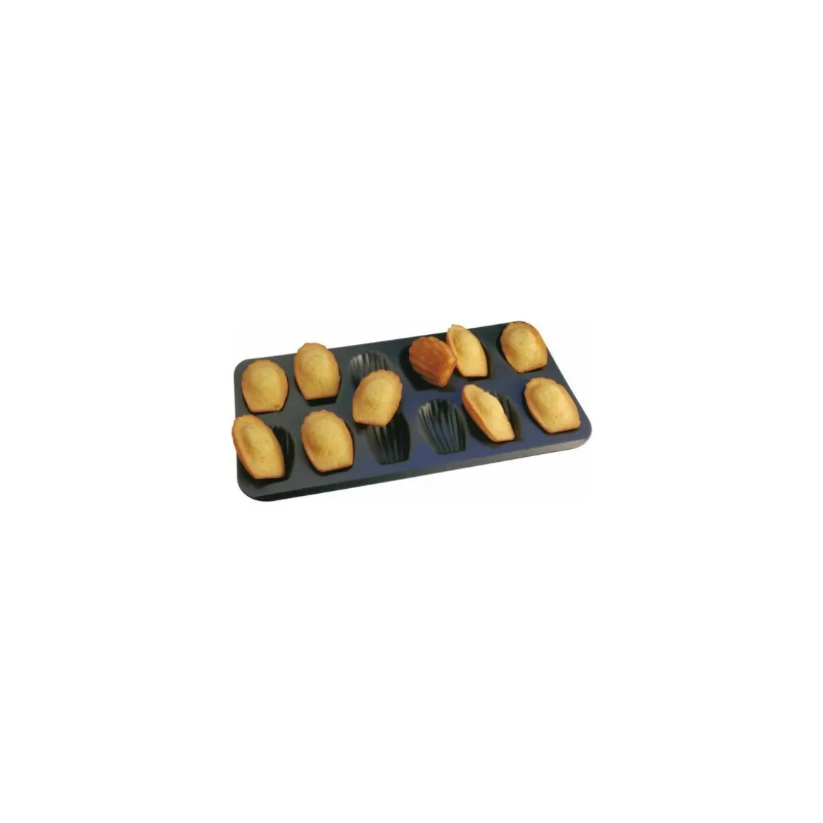 Plaque 12 madeleines anti-adhérente 39,5 x 23 x 1 cm