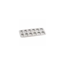 Plaque 12 madeleines fer blanc 39,5 x 20 cm
