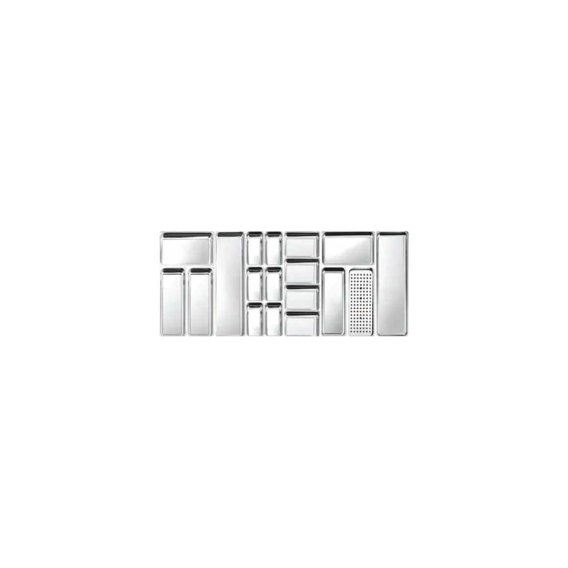 Plat angles arrondis inox 55 x 22 x 2 cm