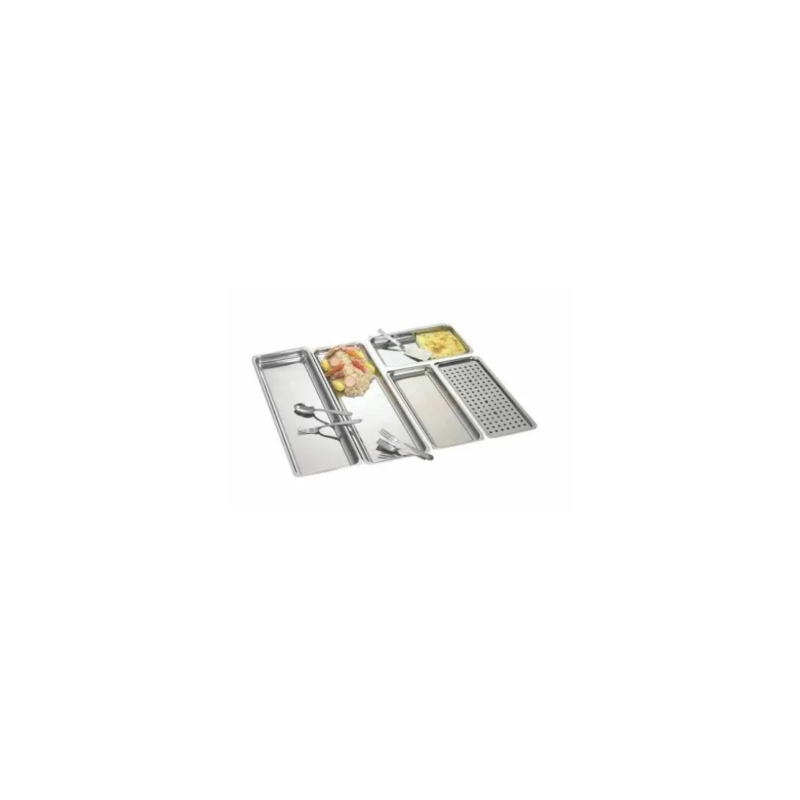 Plat angles arrondis inox 82 x 26 x 4 cm