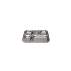 Plateau 5 compartiments inox 30,5 x 23,5 x 2,5 cm - par 12