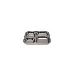 Plateau 4 compartiments inox 25 x 20,5 x 2,5 cm - par 12