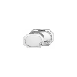 Plateau octogonal PET argenté 46 x 30 cm - par 50