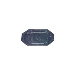 Plateau octogonal PET marbré noir 27 x 19 cm - par 50