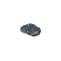 Plateau octogonal PET marbré noir 35 x 25 cm - par 50