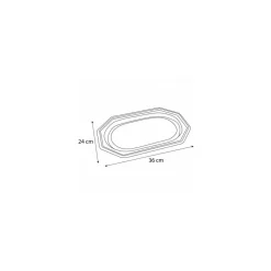 Plateau octogonal PET noir 350 x 250 mm - par 50
