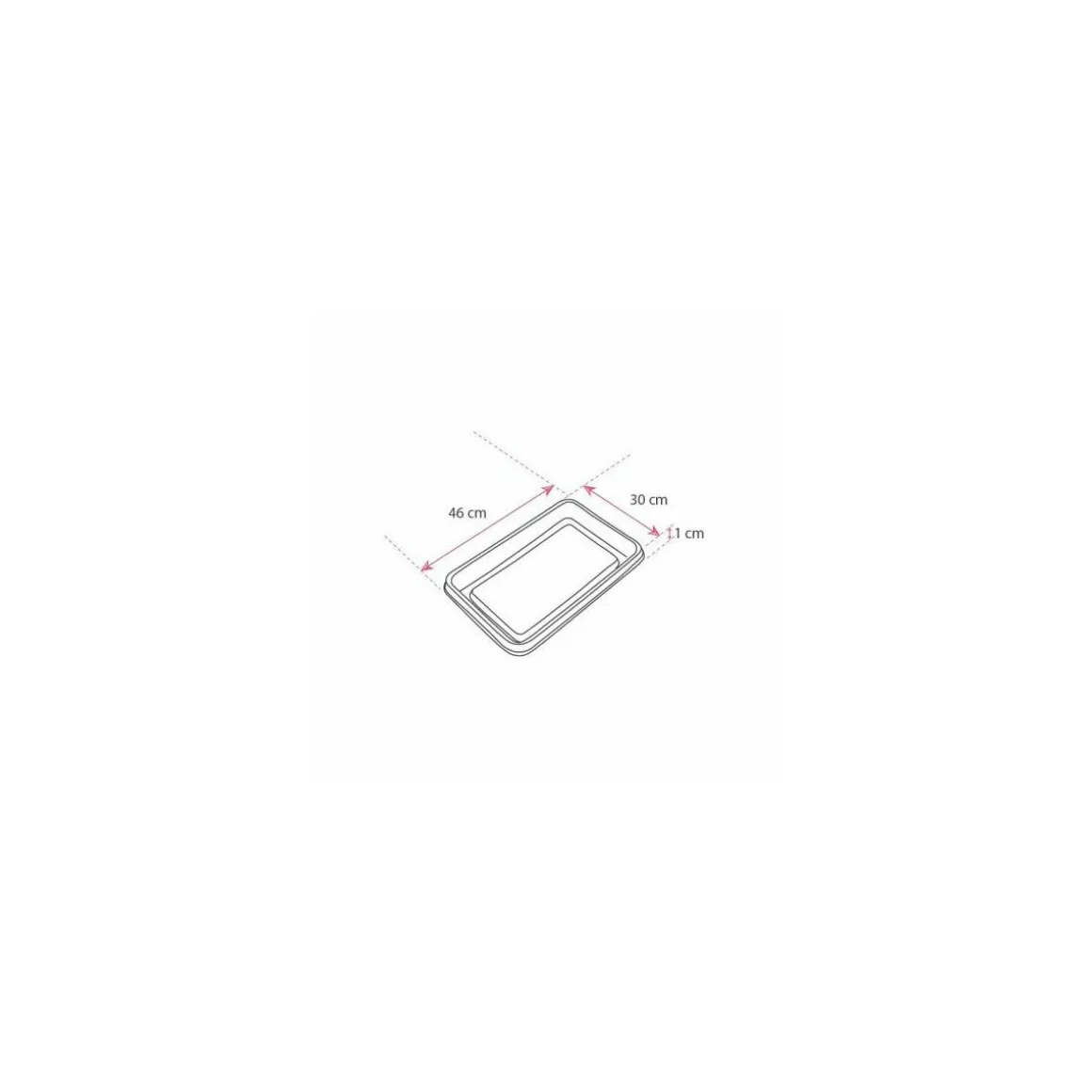 Plateau rectangulaire noir 46 x 30 cm - par 50