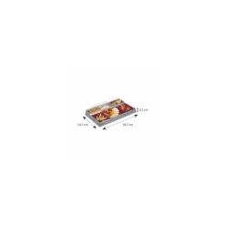 Plateau repas 5 compartiments gris et prune 38,7 x 24,7 x 8 cm - par 20