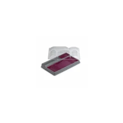 Plateau repas 5 compartiments gris et prune 38,7 x 24,7 x 8 cm - par 20