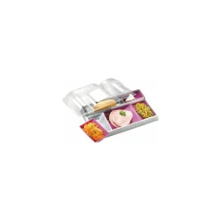 Plateau repas 5 compartiments gris et prune 38,7 x 24,7 x 8 cm - par 20