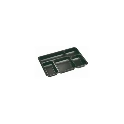 Plateau repas 5 compartiments plastique noir 32 x 22,5 x 3,4 cm - par 25