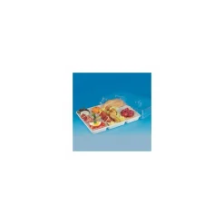 Plateau repas plastique 5 compartiments blanc 38,1 x 23,1 x 4,2 cm - par 60