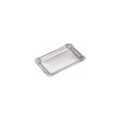 Plateau traiteur carton simple face argent 19 x 28 cm - par 25