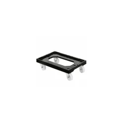 Plateforme roulante chape inox noir 60 x 40 cm
