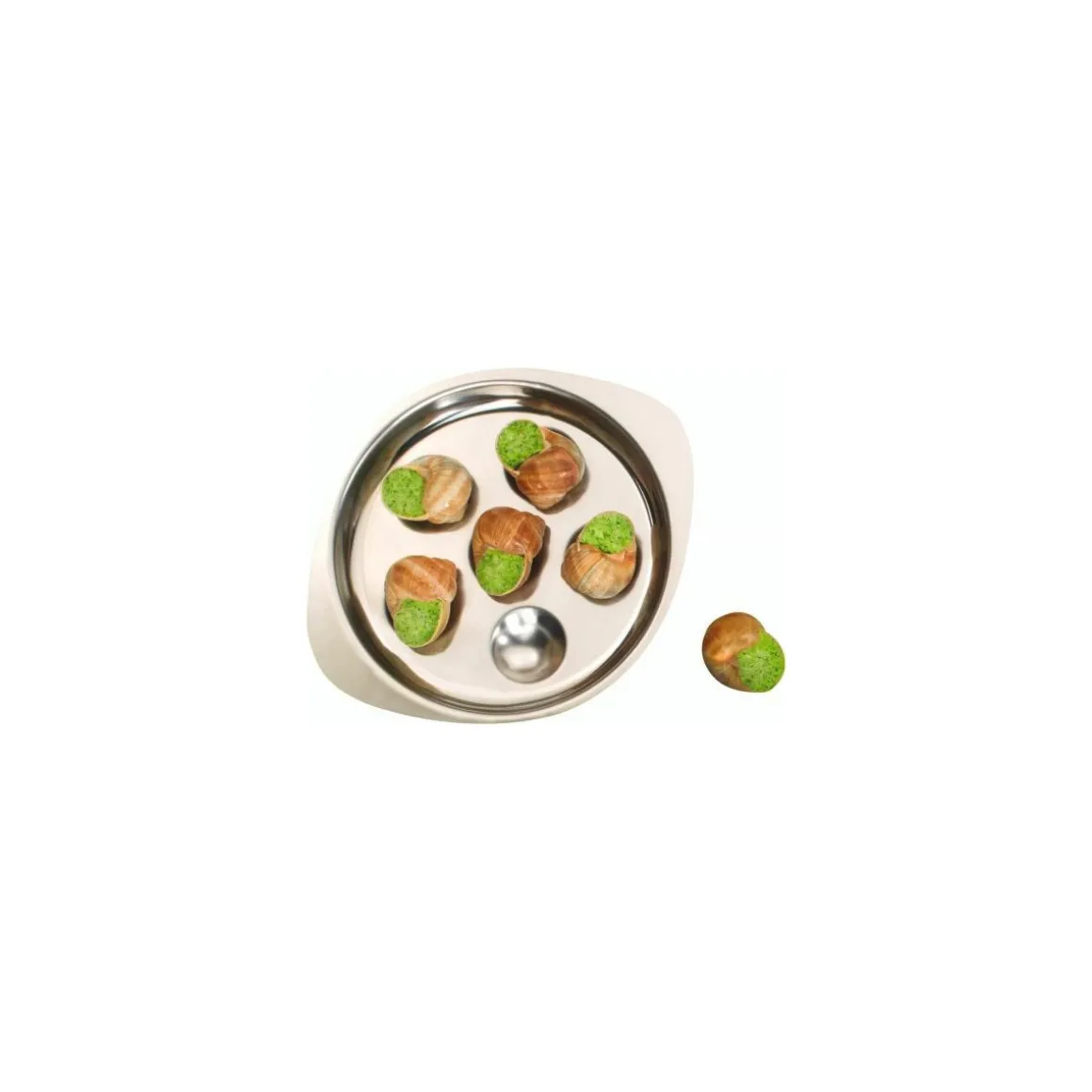 Plat à escargots 6 alvéoles inox