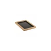 Plat mélamine noir bord bois 28 x 21 x 2,1 cm