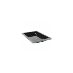 Plat mélamine noir bord gris 42 x 28 x 5 cm