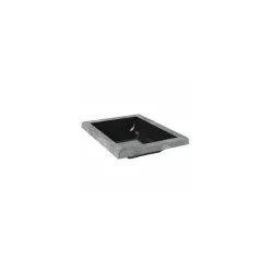 Plat mélamine noir bord gris 28 x 21 x 5 cm