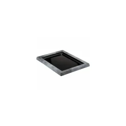 Plat mélamine noir bord gris 28 x 21 x 2,1 cm