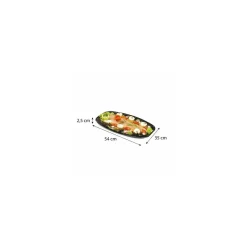 Plat ovale PET noir 54 x 35 x 2,5 cm - par 10