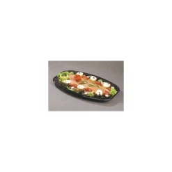Plat ovale PET noir 35 x 24,5 x 2 cm - par 10