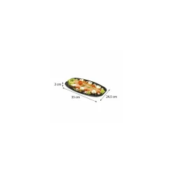 Plat ovale PET noir 35 x 24,5 x 2 cm - par 10
