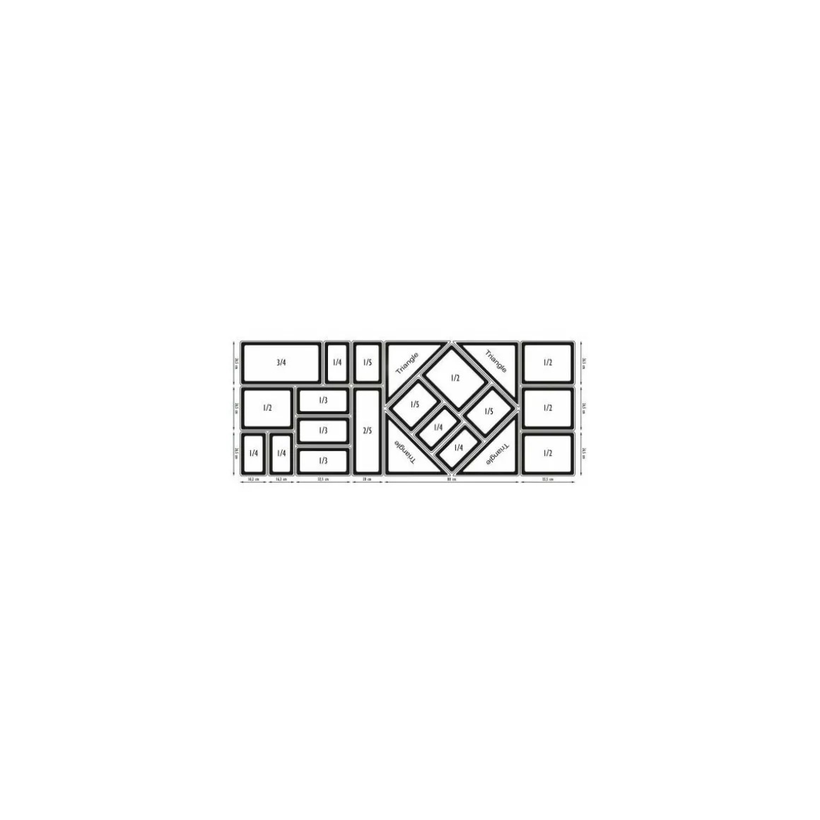 Plat plexi GN 1/4 noir H. 1,7 cm 26,5 x 16,2 cm