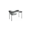 Plonge inox bac 75 L et égouttoir à gauche 120 cm