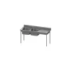 Plonge inox 2 bacs 75 L et égouttoir à droite 180 cm