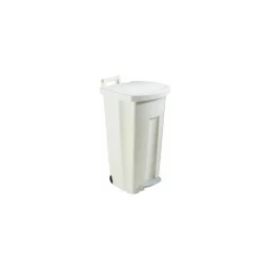 Poubelle mobile a pédale Boogy blanc 90 L