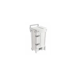 Poubelle à pédale avec porte et roulettes 90 L