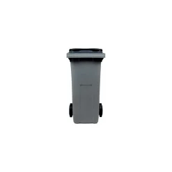 Poubelle plastique grise sur roues 120 L