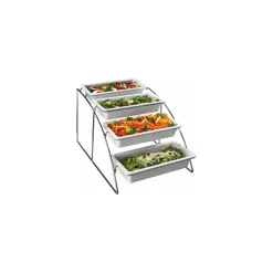 Présentoir inox 4 bacs GN 1/3